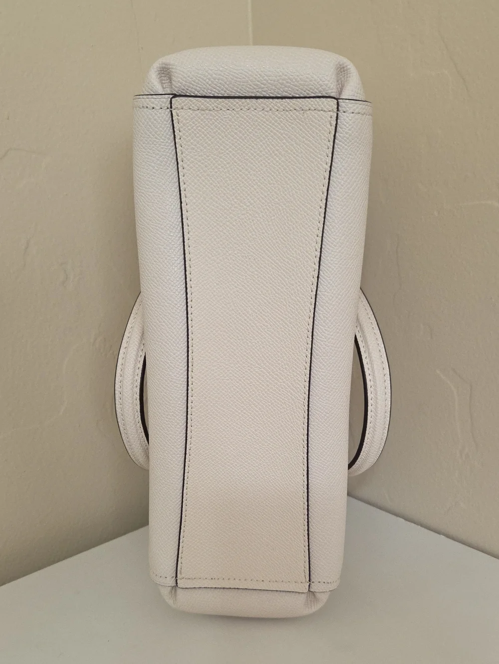 Coach Pebbled Leather Tote in Light Cream with Gold Hardware